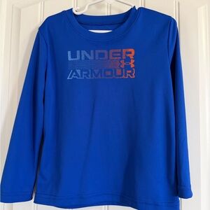 Under Armour Royal Blue Long Sleeve Tee with Orange Logo